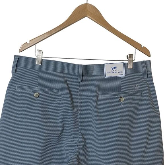 Southern Tide Mens Size 35 Gray Seersucker Skipjack Chino Shorts - Picture 7 of 12